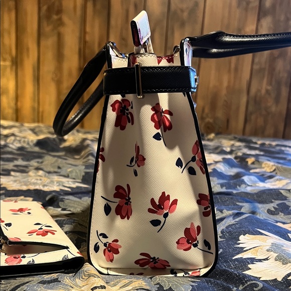 Kate Spade Pink and Blue Floral Satchel and wallet - Picture 7 of 8